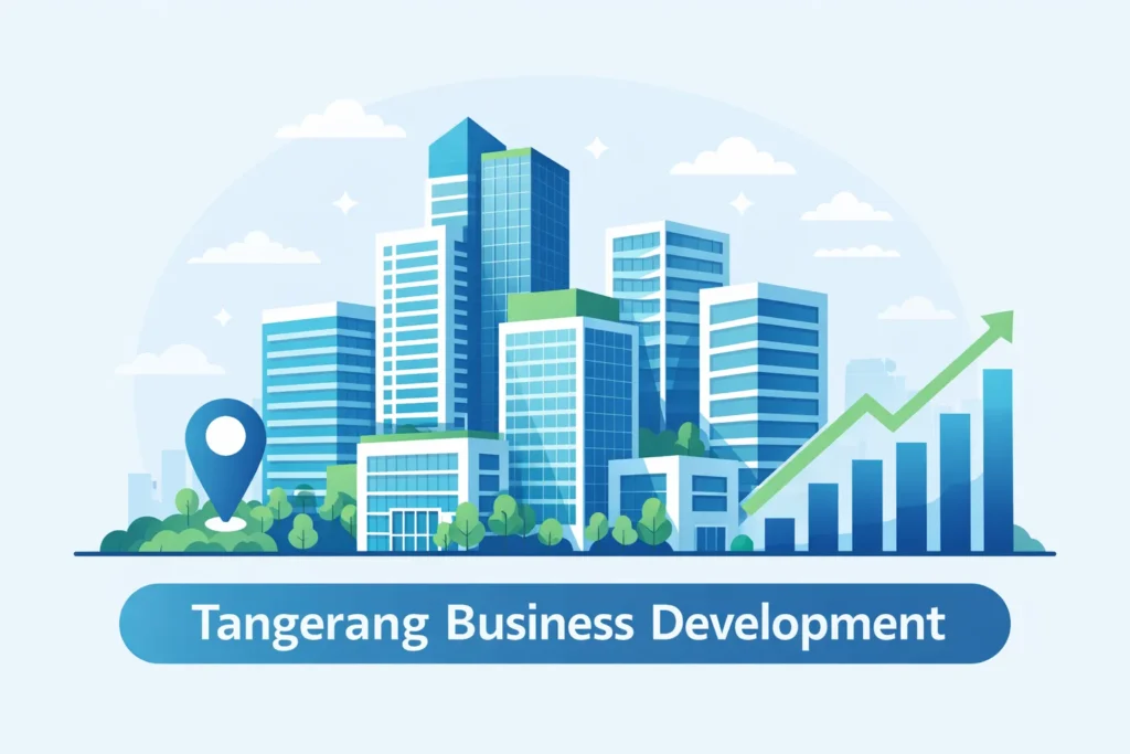 Kawasan bisnis berkembang di Tangerang dengan gedung perkantoran modern