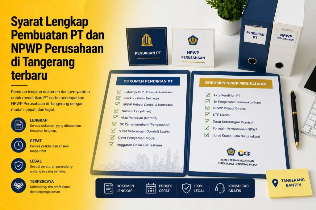 syarat lengkap pembuatan PT dan NPWP perusahaan di Tangerang terbaru