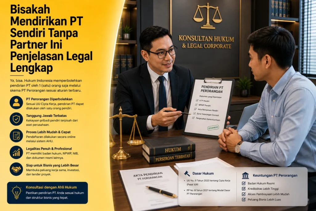 Bisakah Mendirikan PT Sendiri Tanpa Partner di Indonesia