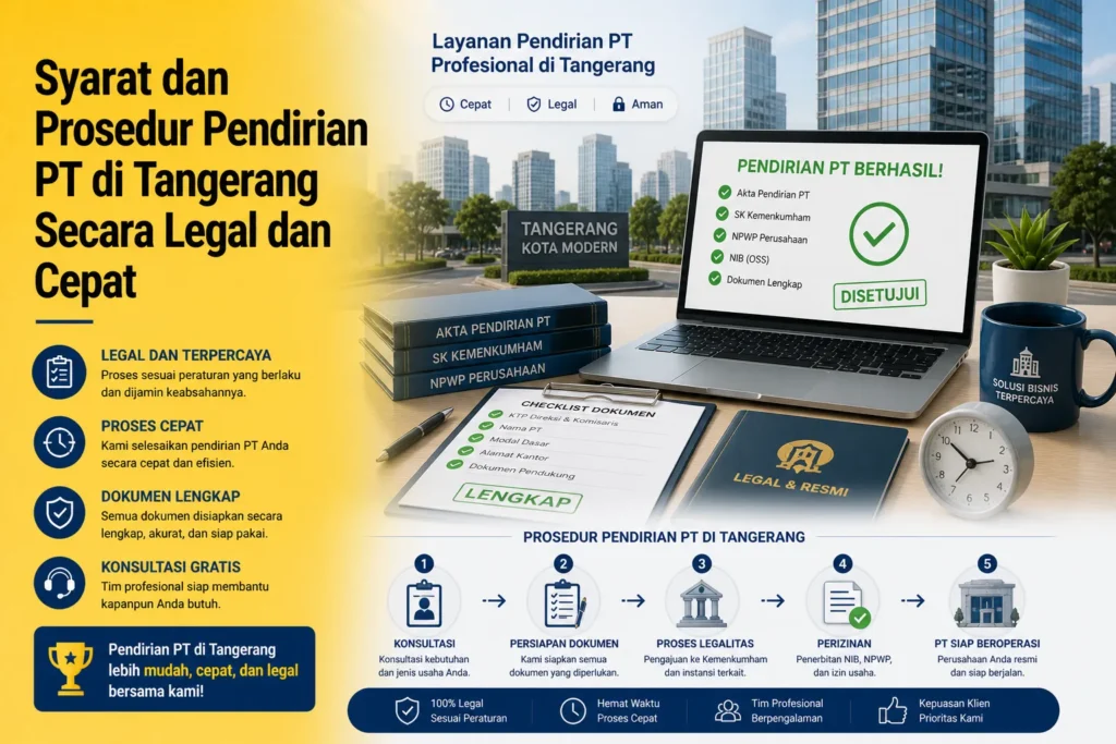 syarat dan prosedur pendirian PT di Tangerang secara legal dan cepat